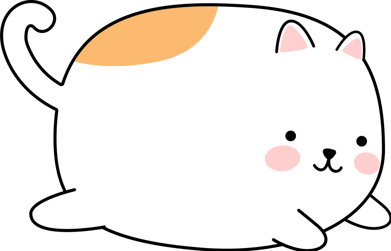 Cute Chubby Cat Cartoon Element png