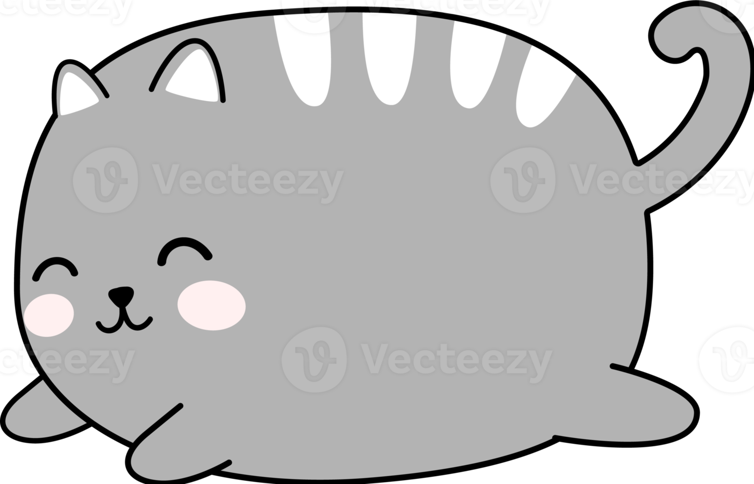 Cute Chubby Cat Cartoon Element png