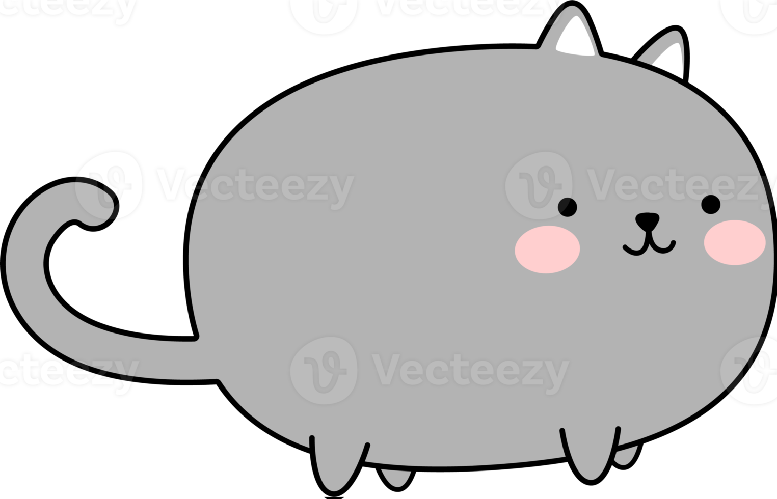 Cute Chubby Cat Cartoon Element png