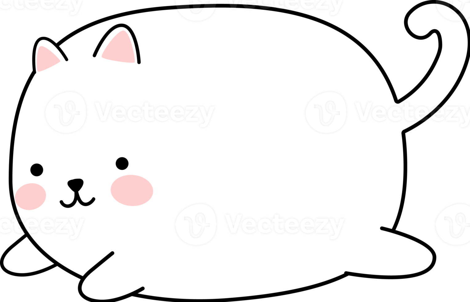 Cute Chubby Cat Cartoon Element png