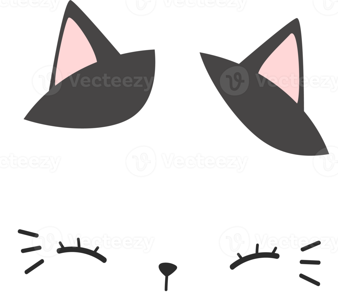 Cute Kitty Cat Head Cartoon Element png