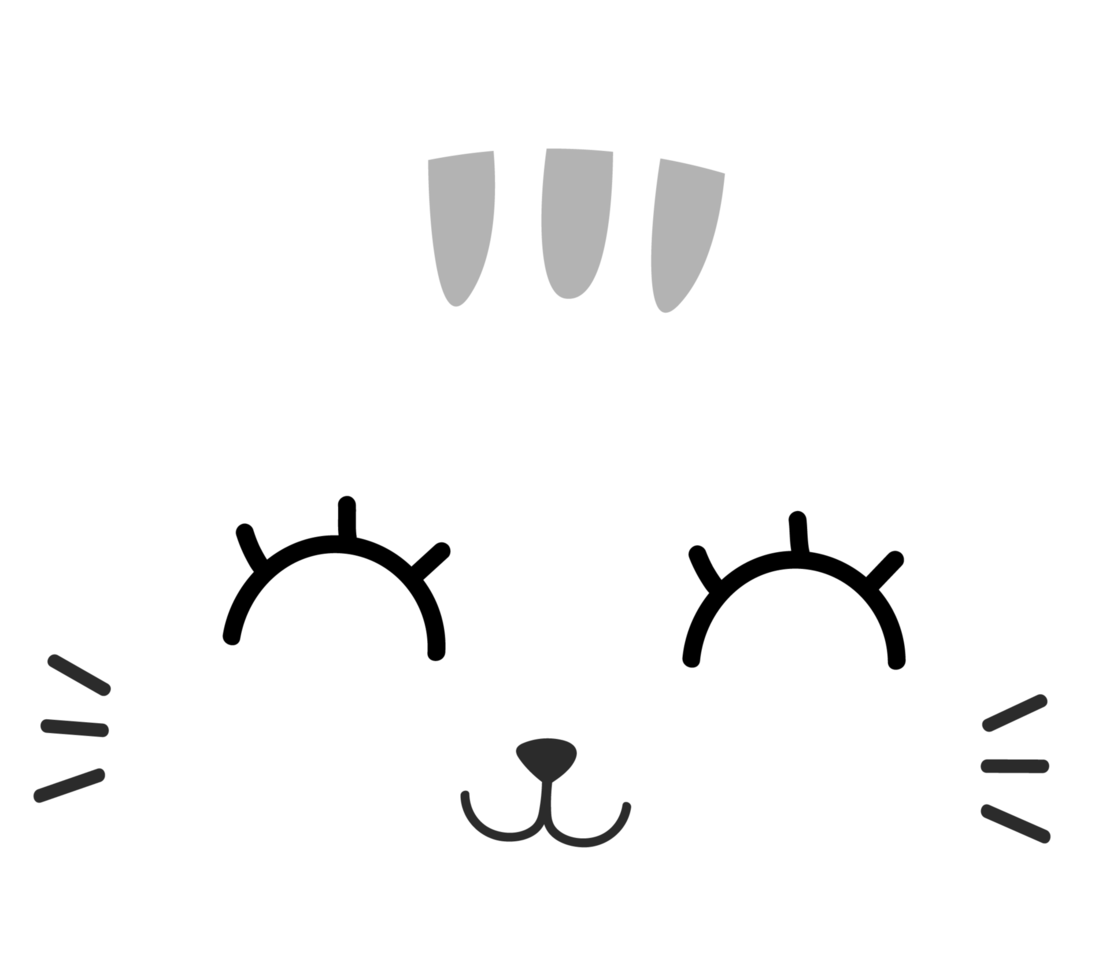 Cute Kitty Cat Head Cartoon Element png