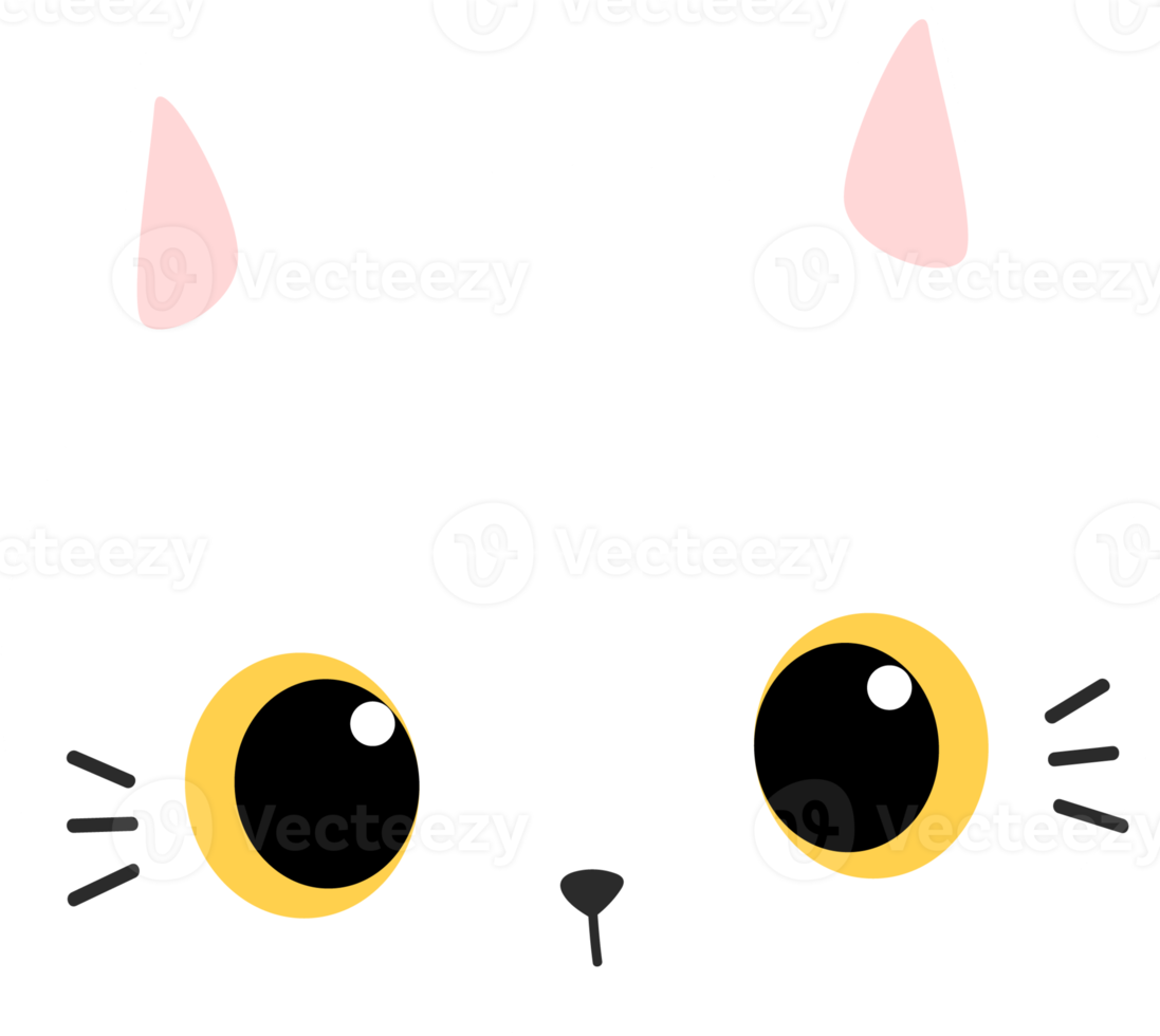 Cute Kitty Cat Head Cartoon Element png