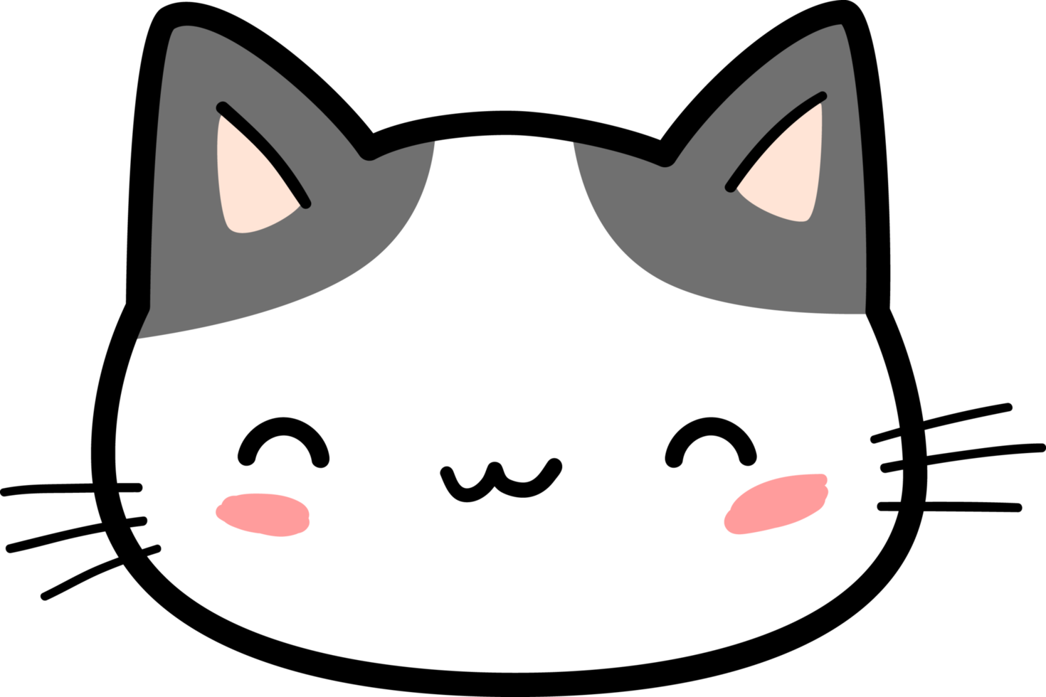 schattig kat hoofd cartoon element png