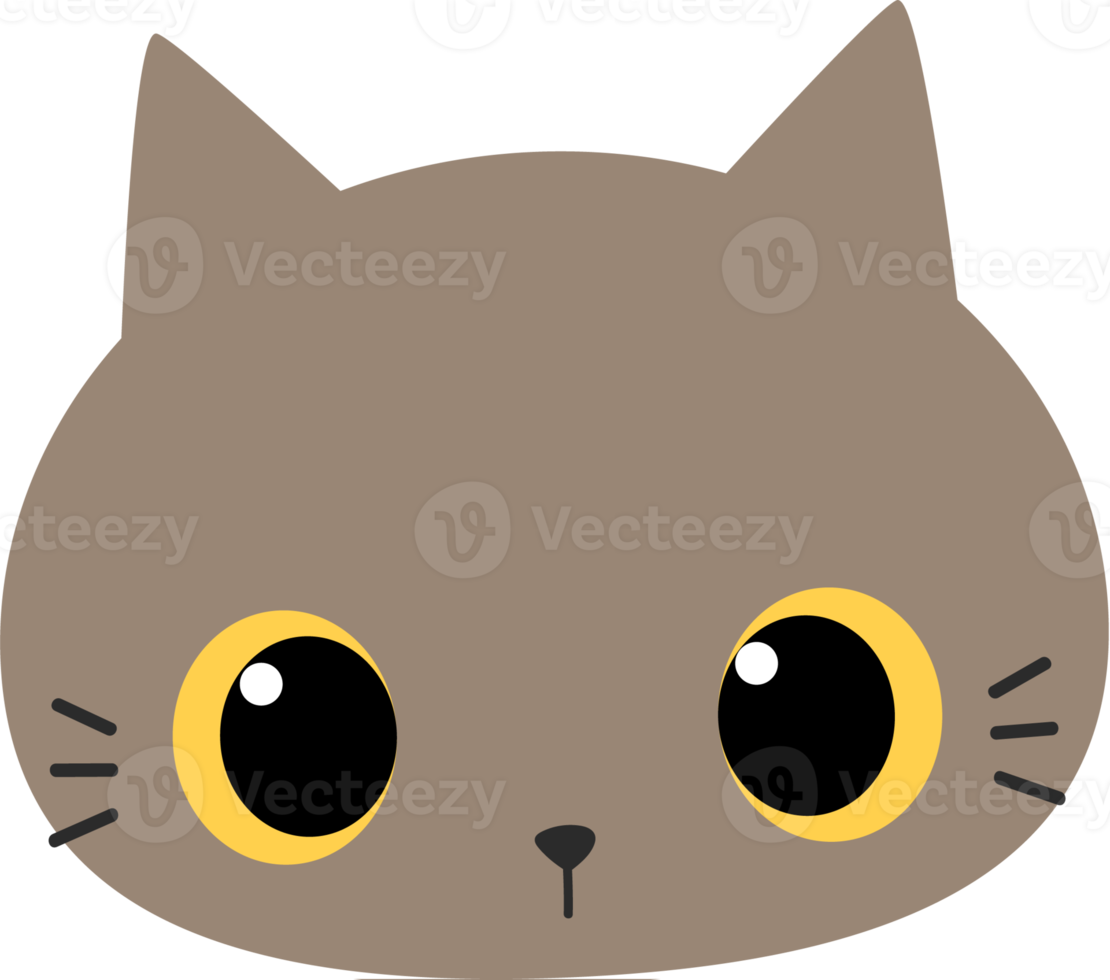 Cute Kitty Cat Head Cartoon Element png