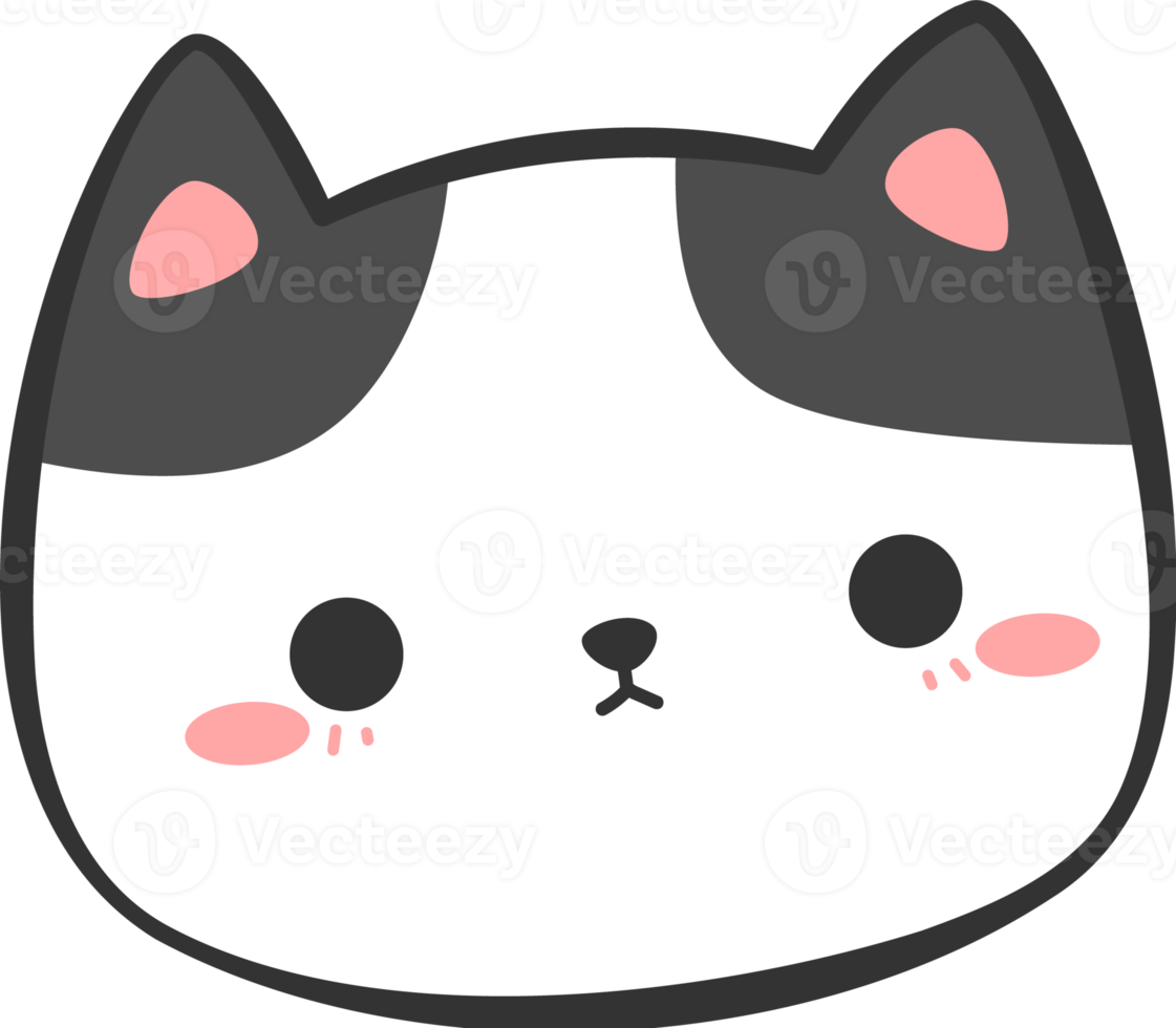 Cute Kitty Cat Head Cartoon Element png