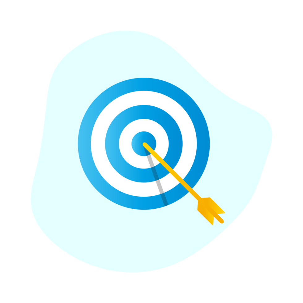 Dart Board Target with Arrow, Flat Design png