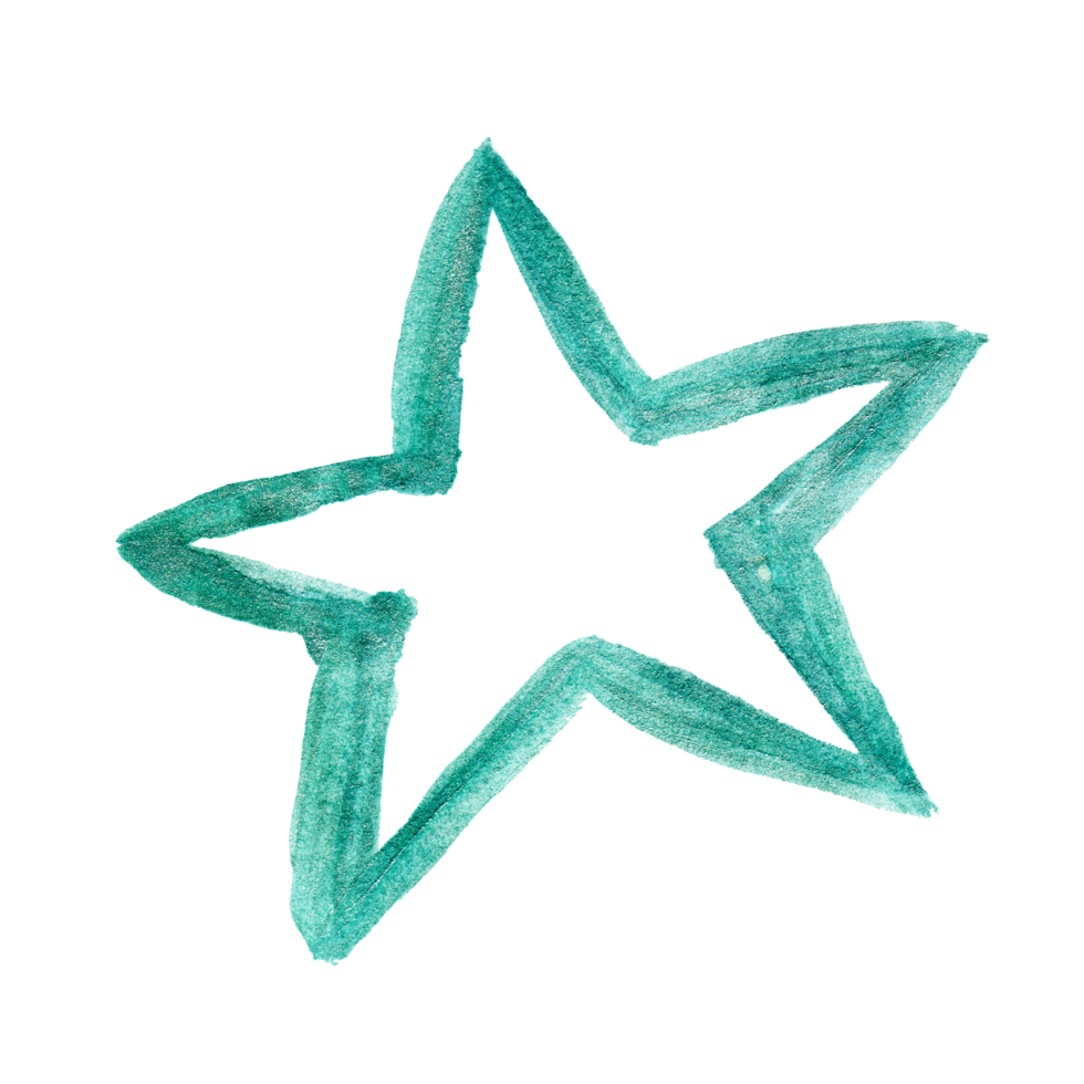 aquarel ster. handgetekende stervorm png