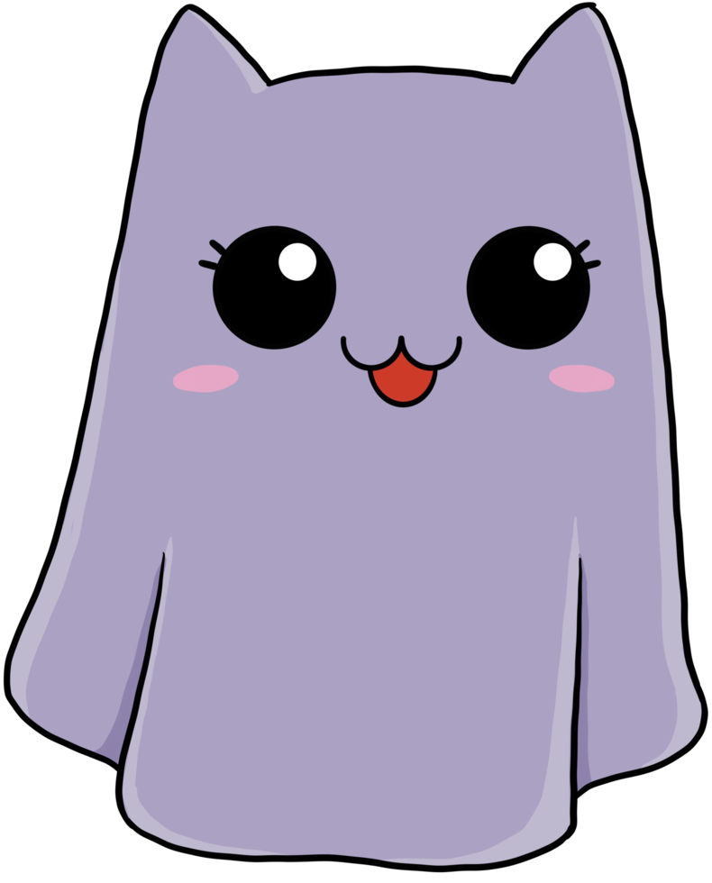 cute cartoon cat halloween character ghost png