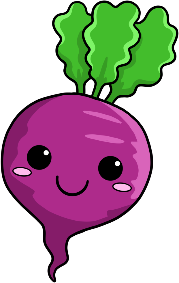 betterave de légumes de dessin animé mignon coloré png