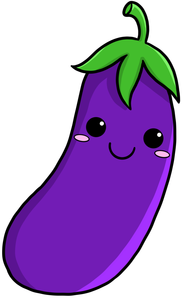 colorful cute cartoon vegetable eggplant png