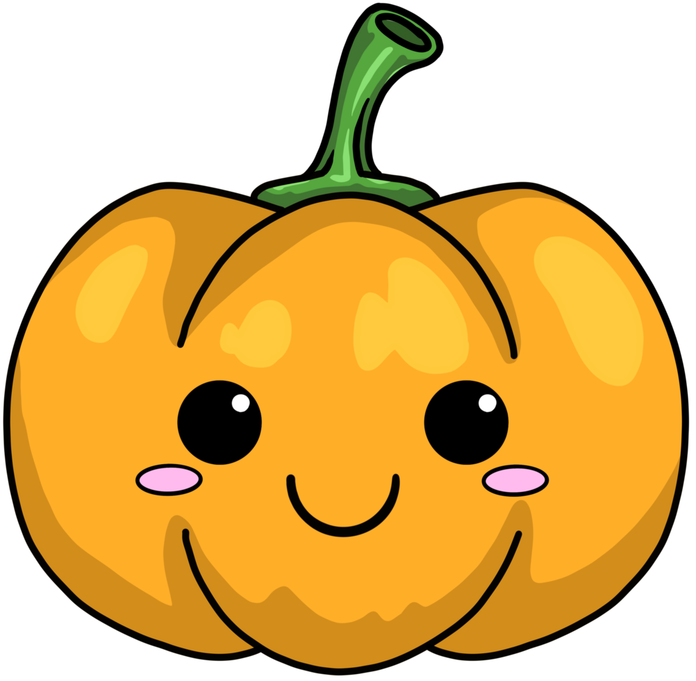 citrouille de légumes de dessin animé mignon coloré png