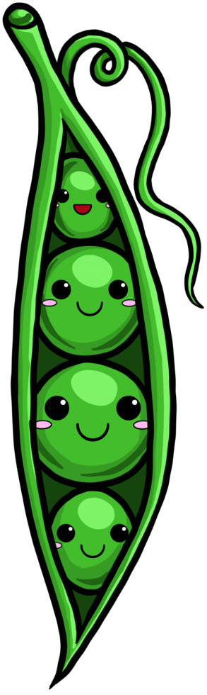 pois verts de légumes de dessin animé mignon coloré png