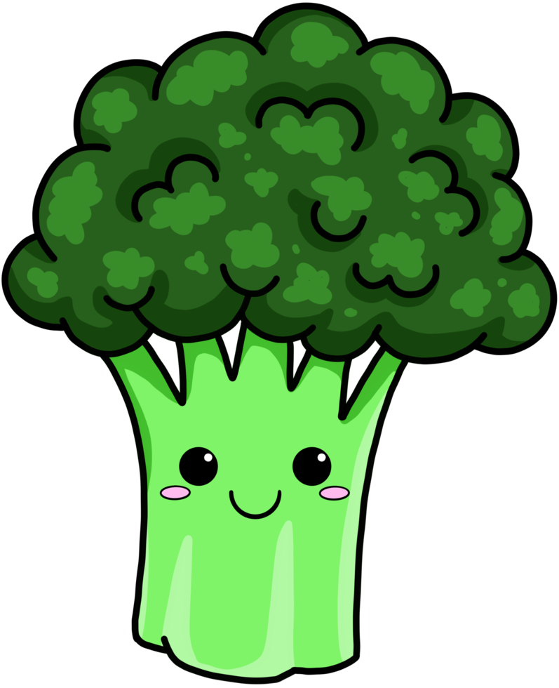 kleurrijke schattige cartoon groente broccoli png