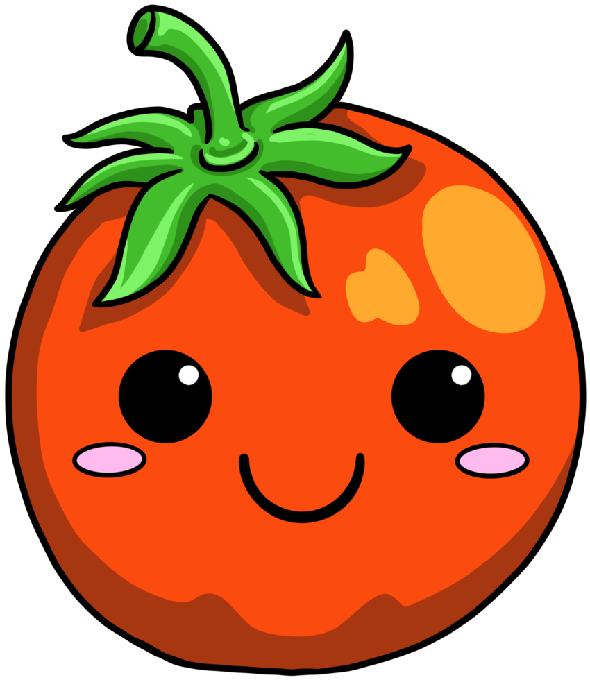 tomate vegetal de dibujos animados lindo colorido png