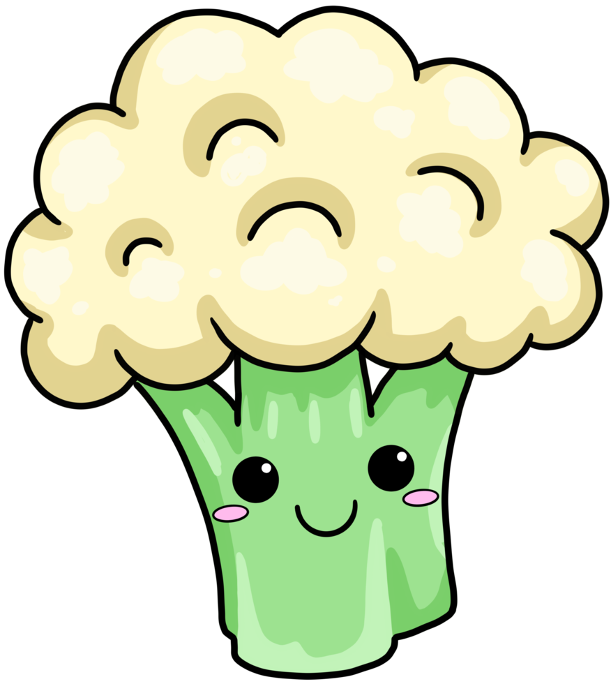 colorful cute cartoon vegetable cauliflower png