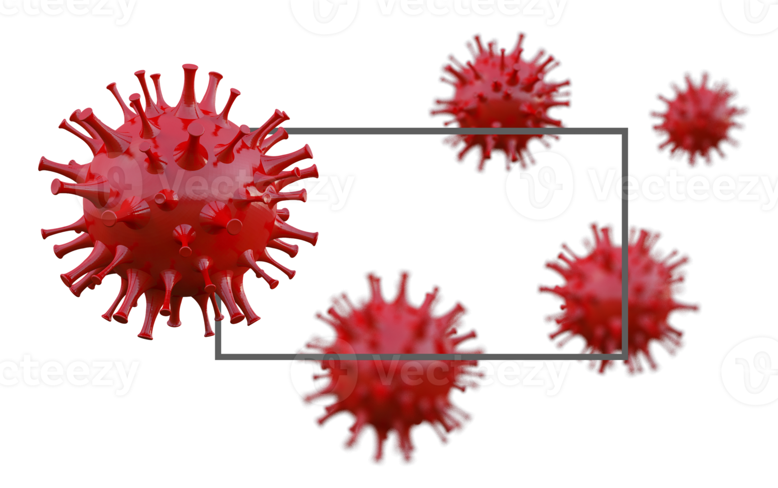 3d rendering of simple covid-19 virus model png