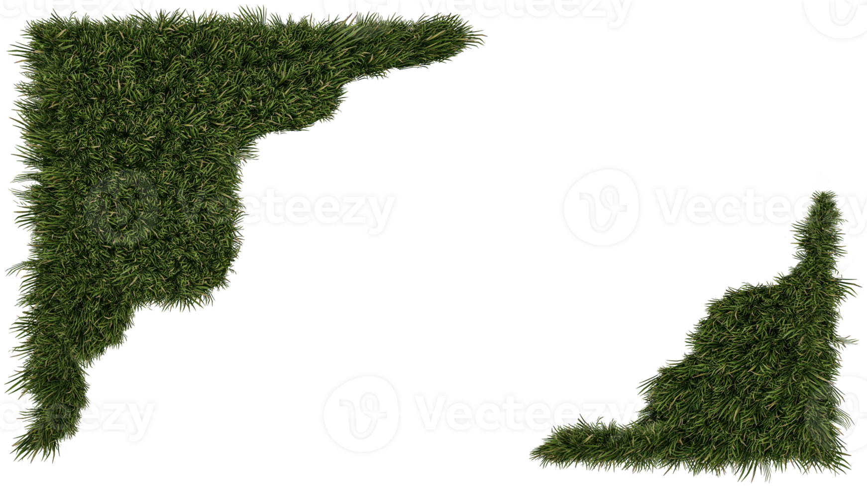 A 3d rendering image of isolated green grass on trasparent background png