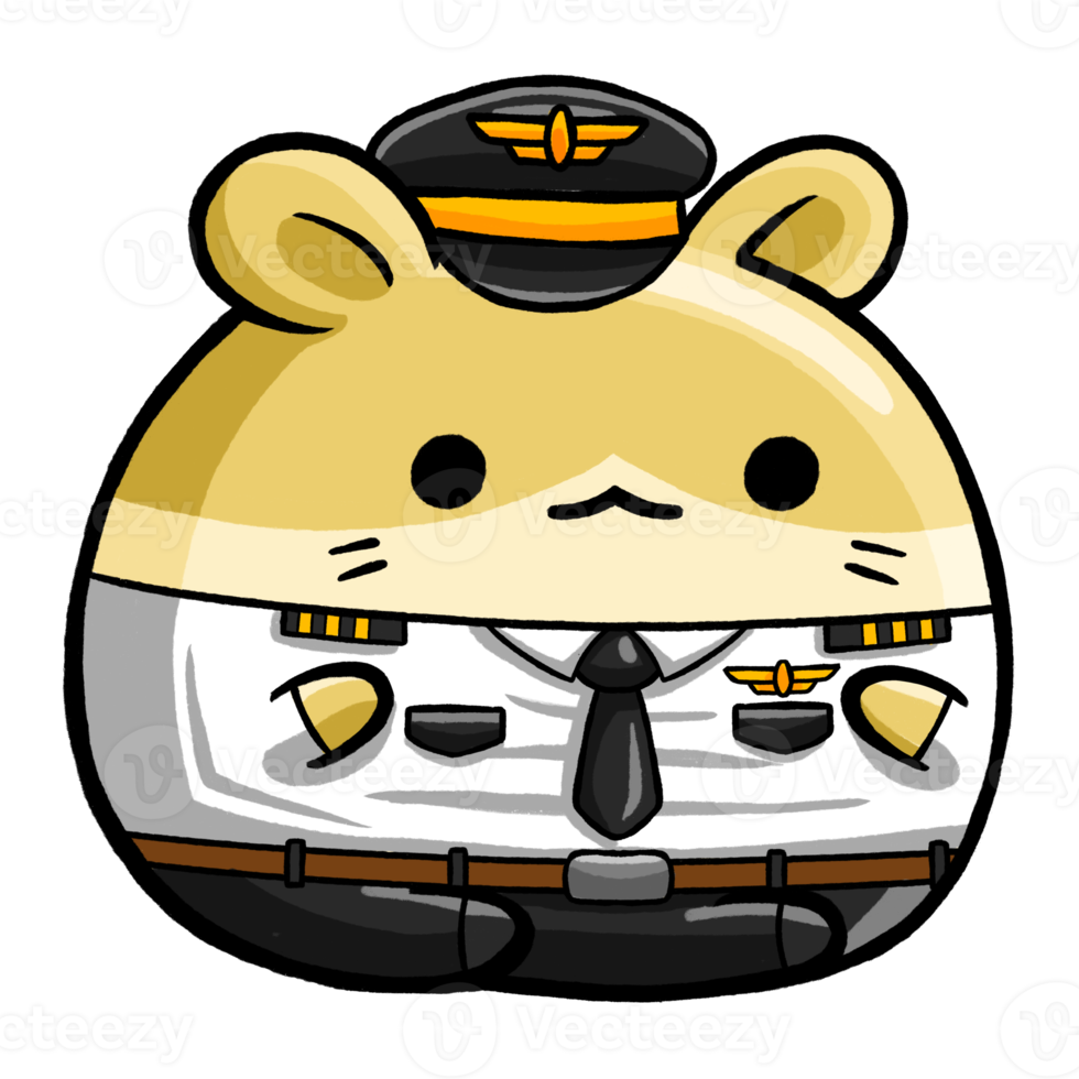 Cute Hamster Pilot Cartoon png