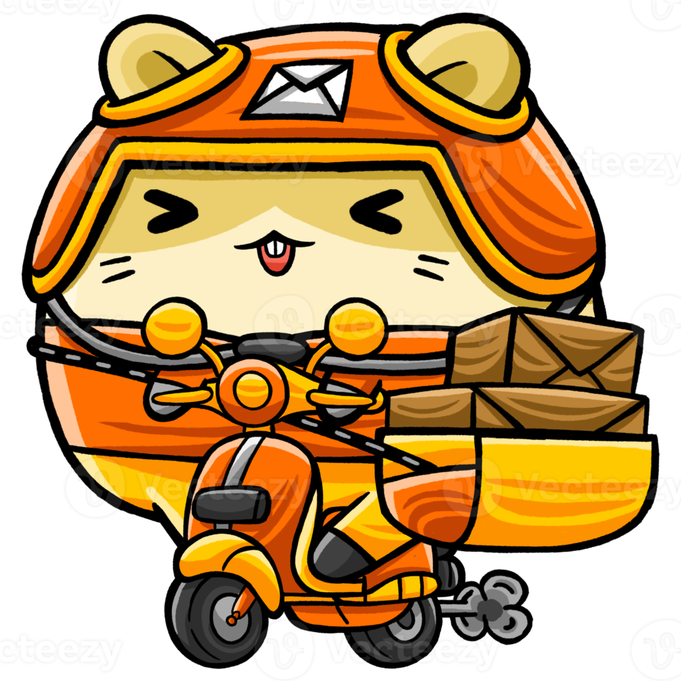 Cute Hamster Courier Cartoon png