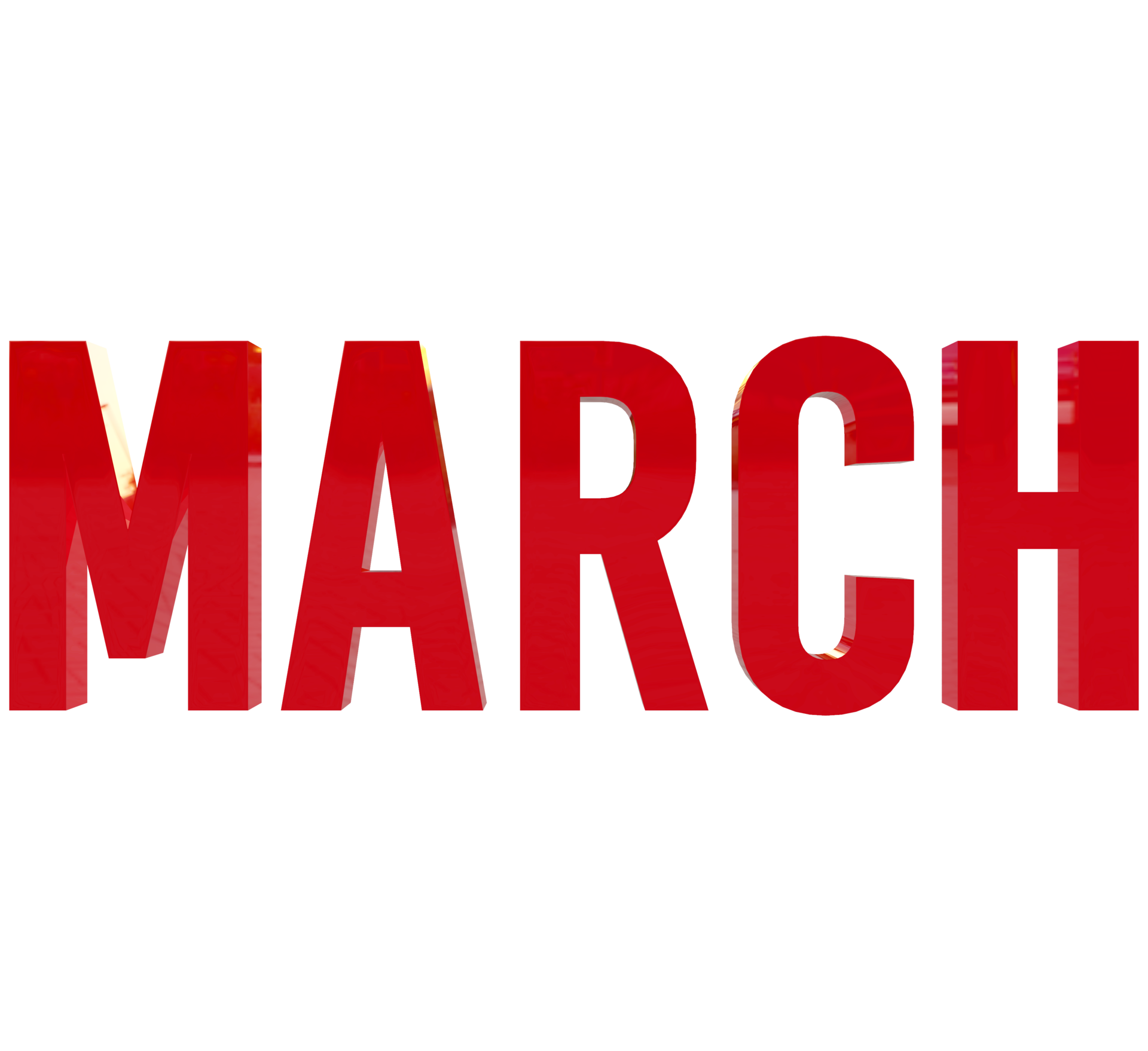 Month Of March 3D Render Red Text 9665861 PNG month-of-march-3d-render-red-text-9665861-png