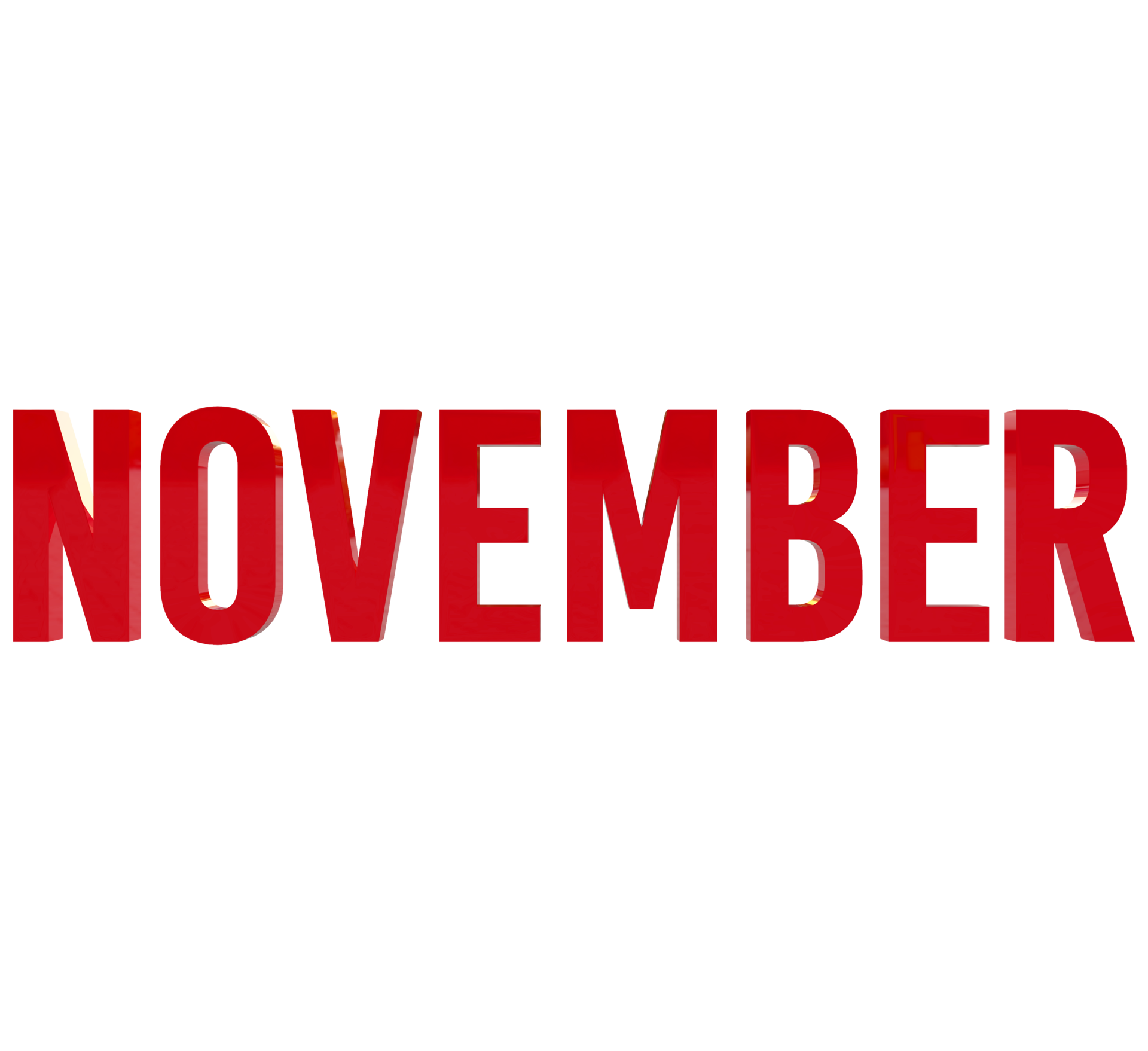 Month Of November 3D Render Red Text 9665872 PNG month-of-november-3d-render-red-text-9665872-png