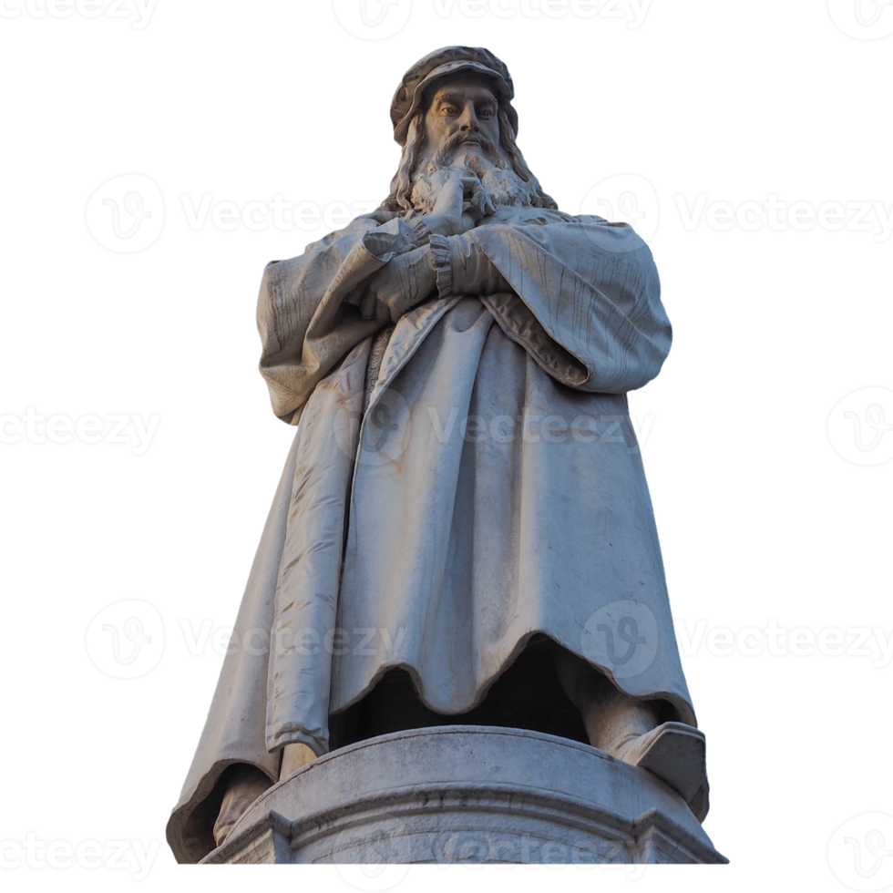 Leonardo da Vinci monument in Milan transparent PNG