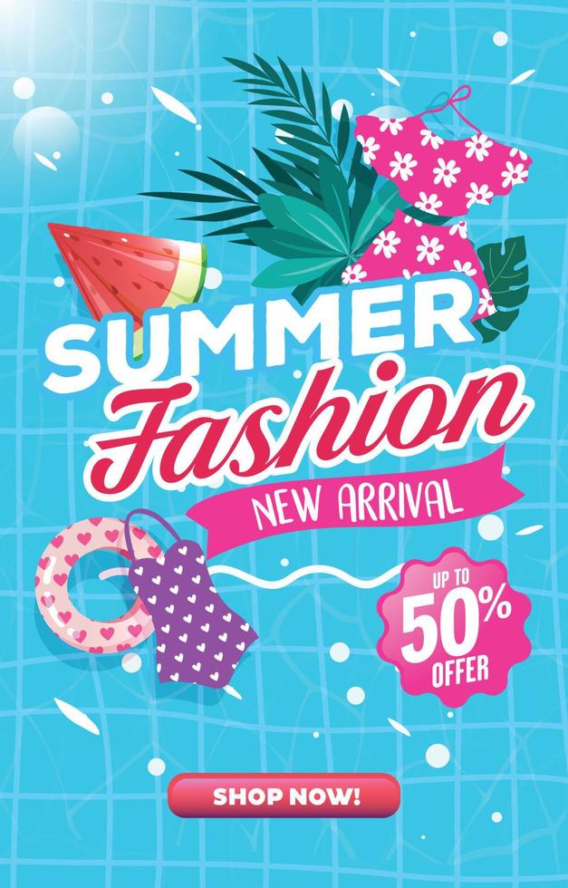 Summer Fashion Template Poster vector
