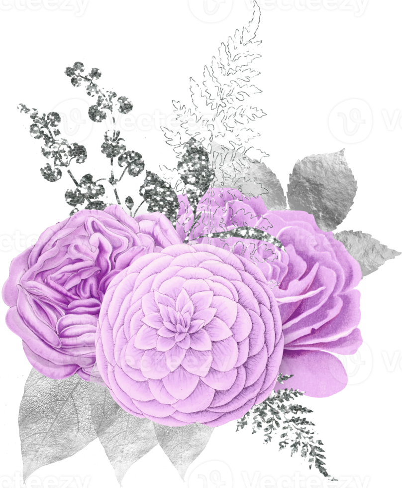 bouquet floreale ad acquerello png