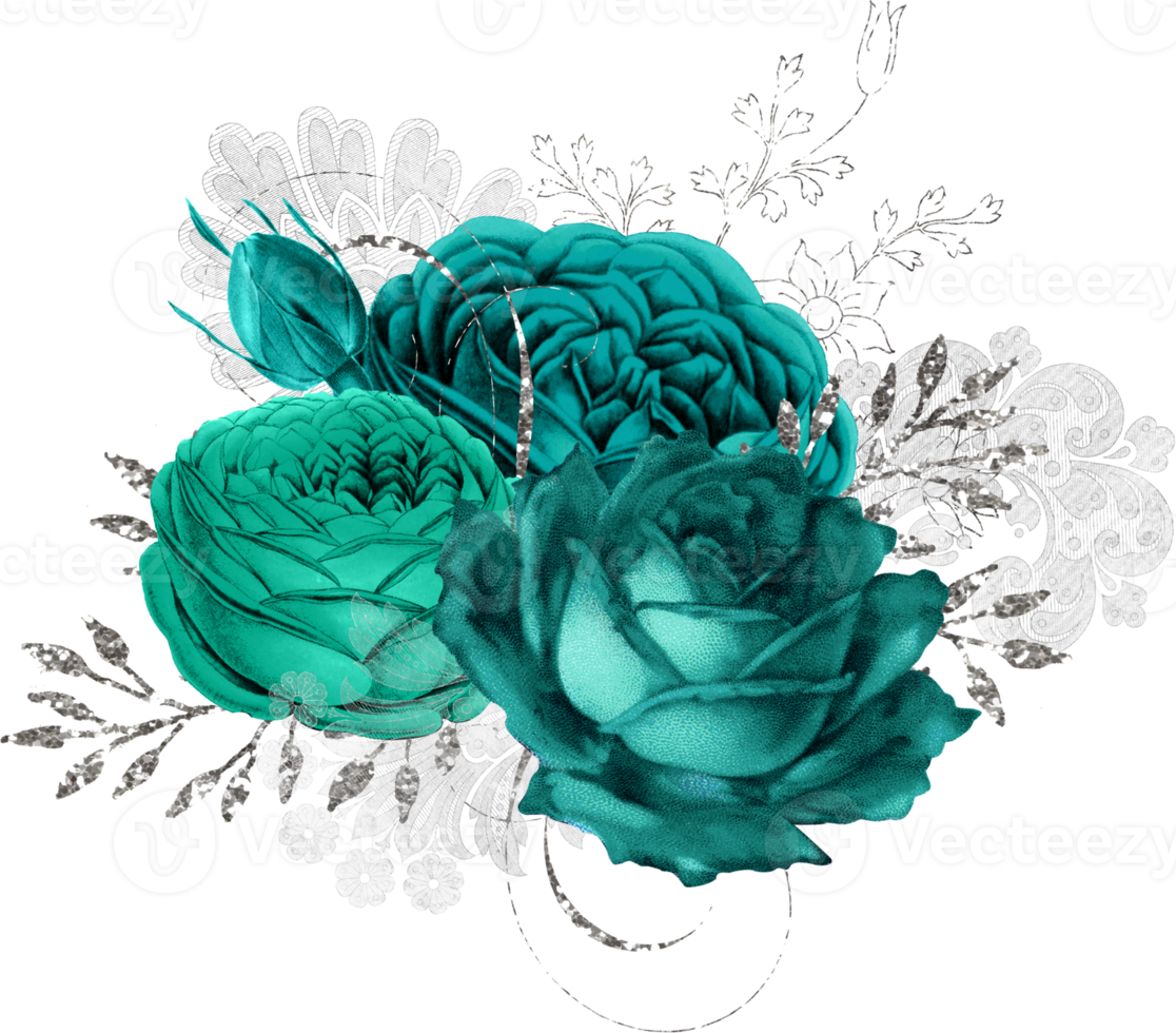 bouquet floreale ad acquerello png