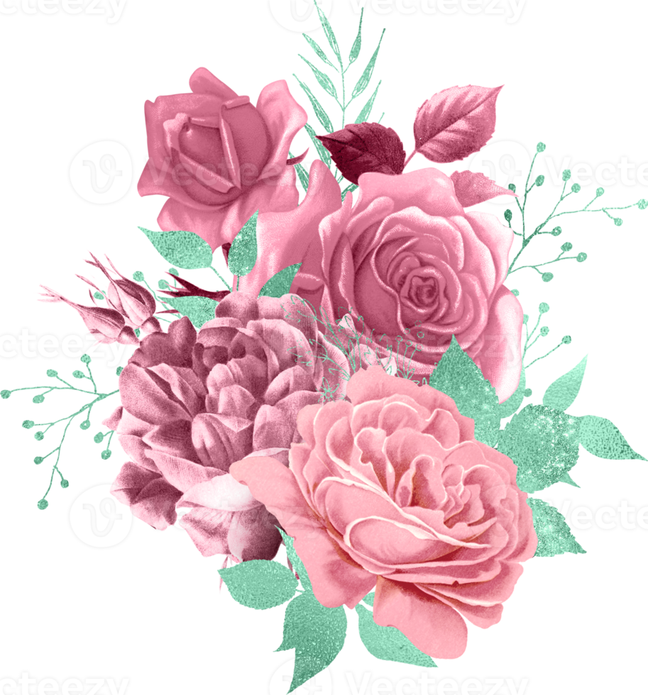 bouquet floreale ad acquerello png