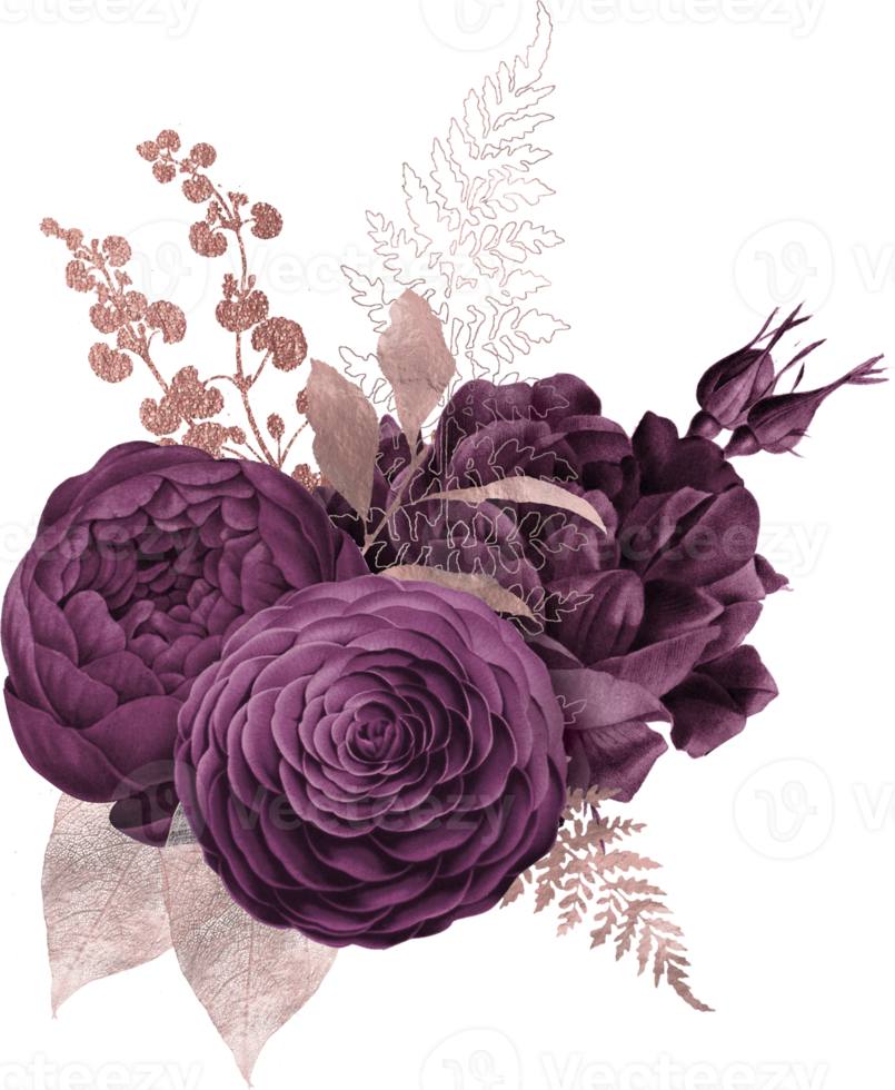 bouquet floreale ad acquerello png