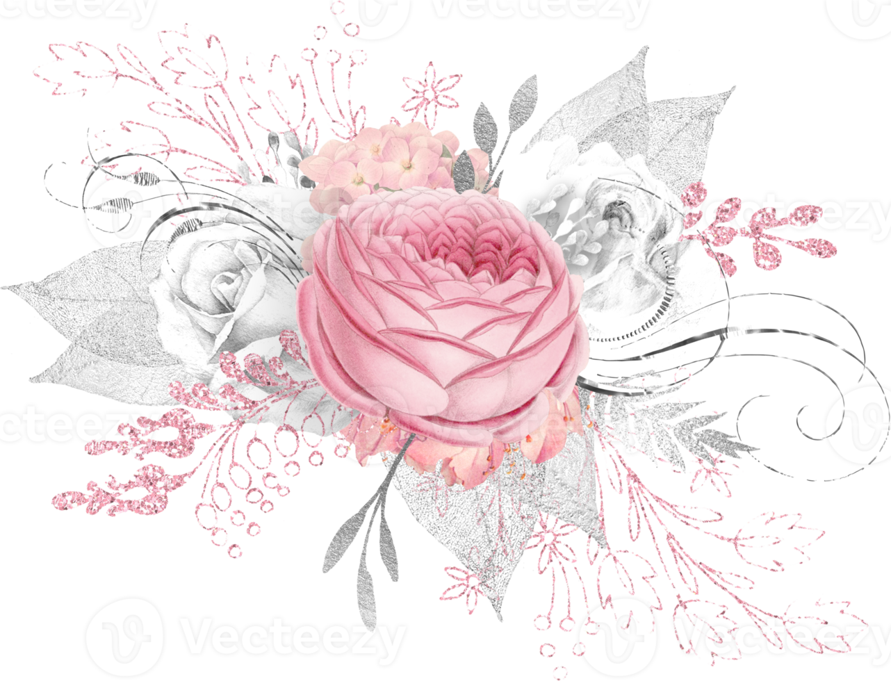 bouquet floreale ad acquerello png