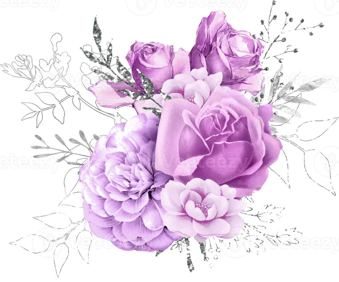 bouquet floreale ad acquerello png