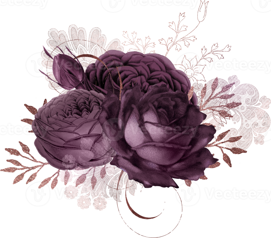 bouquet floreale ad acquerello png