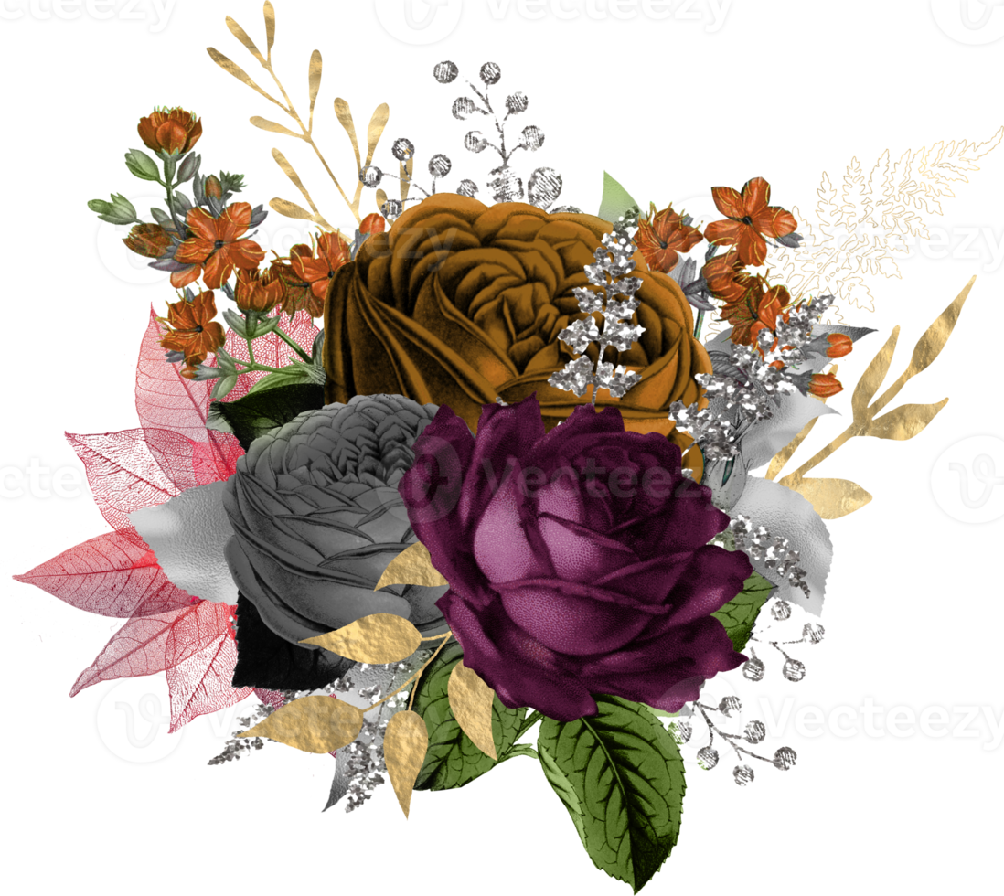 bouquet floreale ad acquerello png