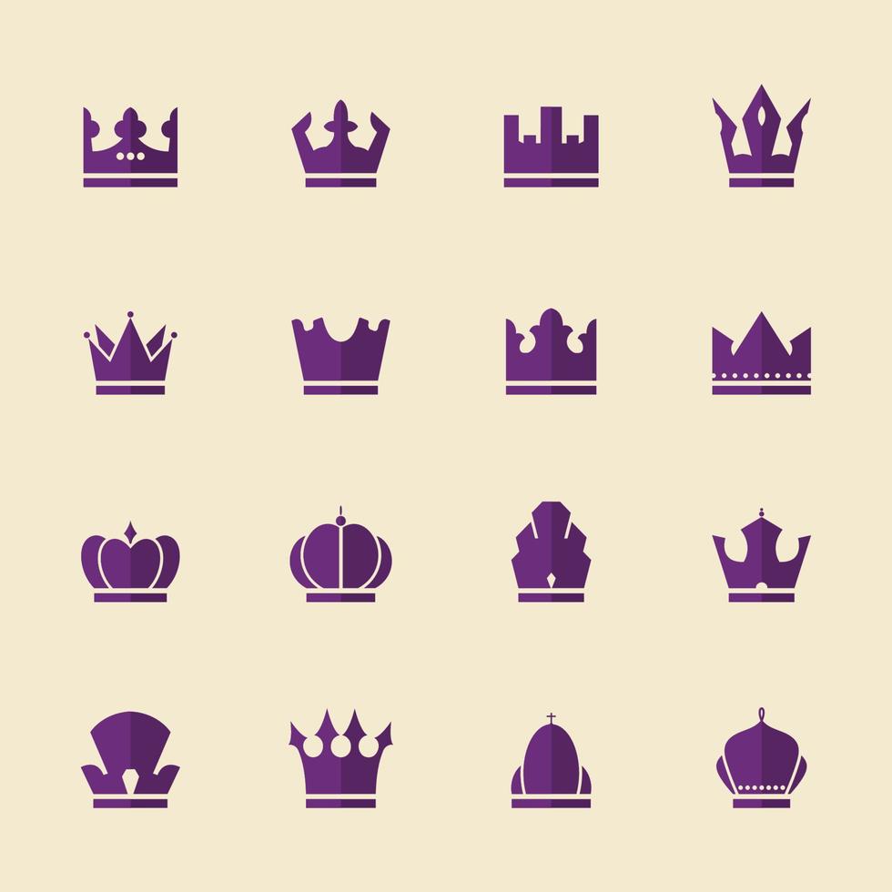 Set of Crown Icon vector