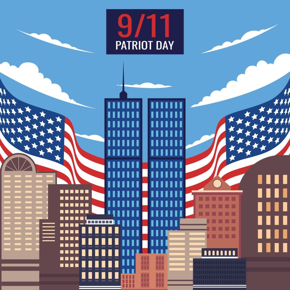 Patriot Day with WTC Buildings vector