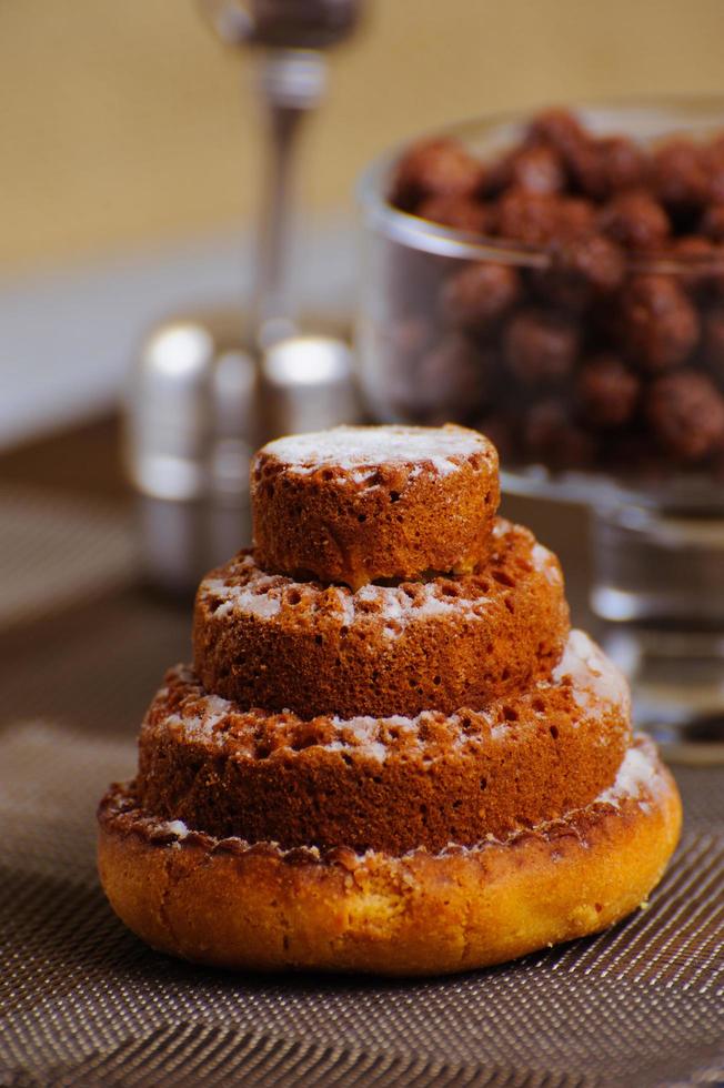 homemade cakes in the shape of a pyramid photo