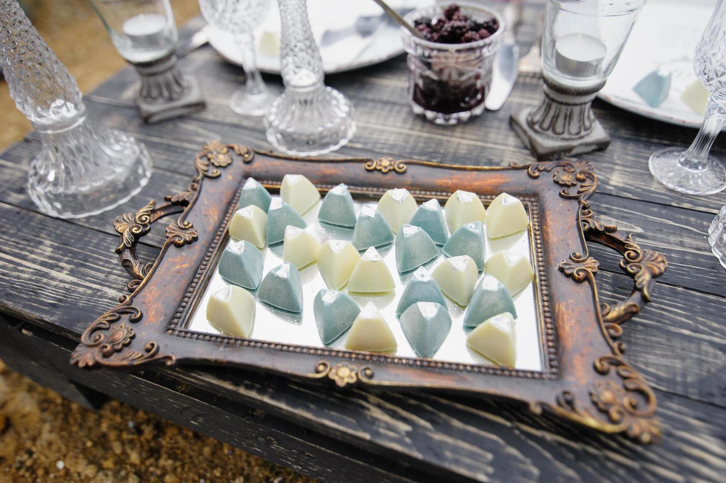 Retro candy on a tray photo