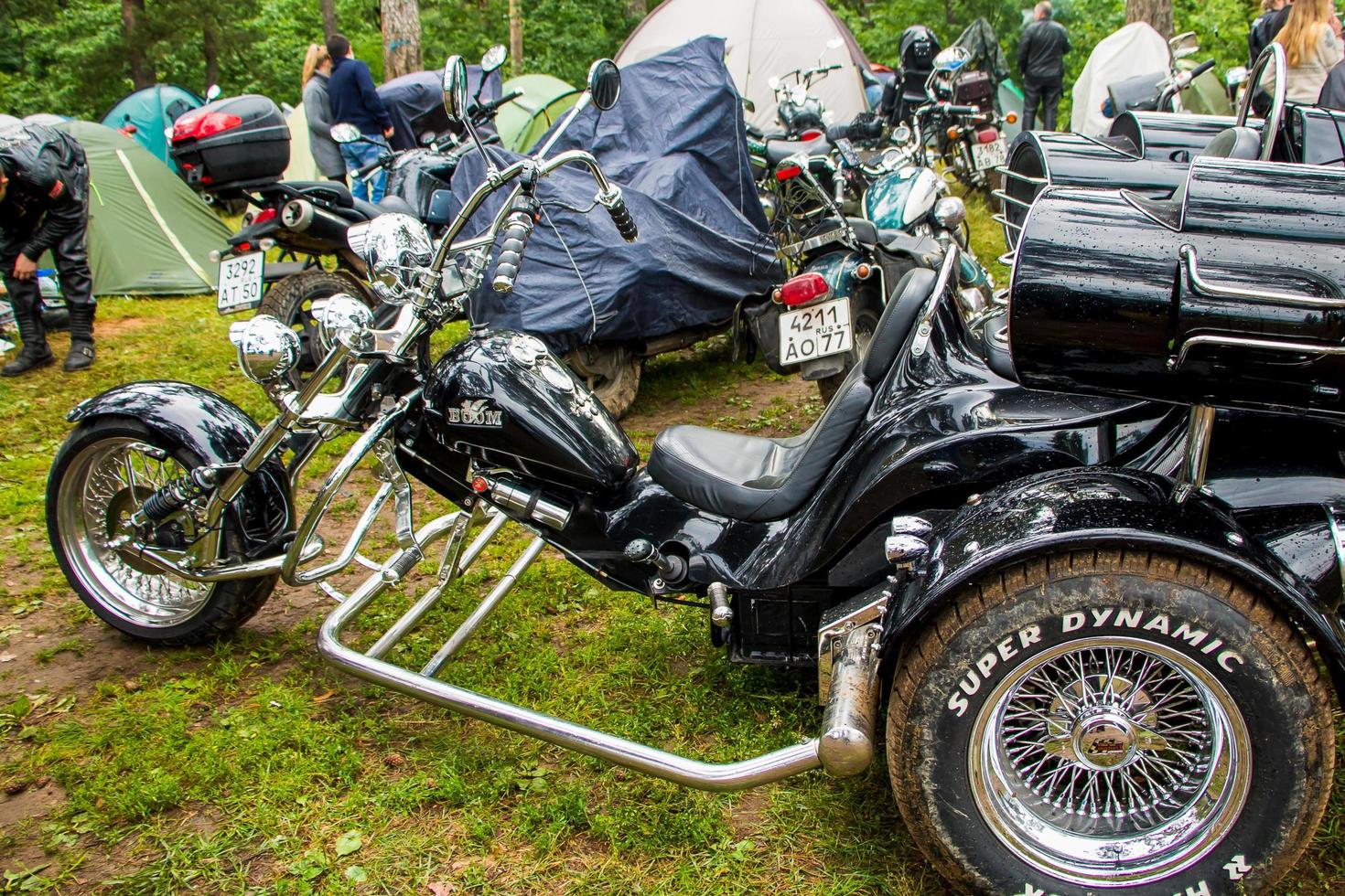 Summer open-air motorcycle festival, motorcycles on nature background, moto camping - July 8, 2015, Russia, Tver. photo