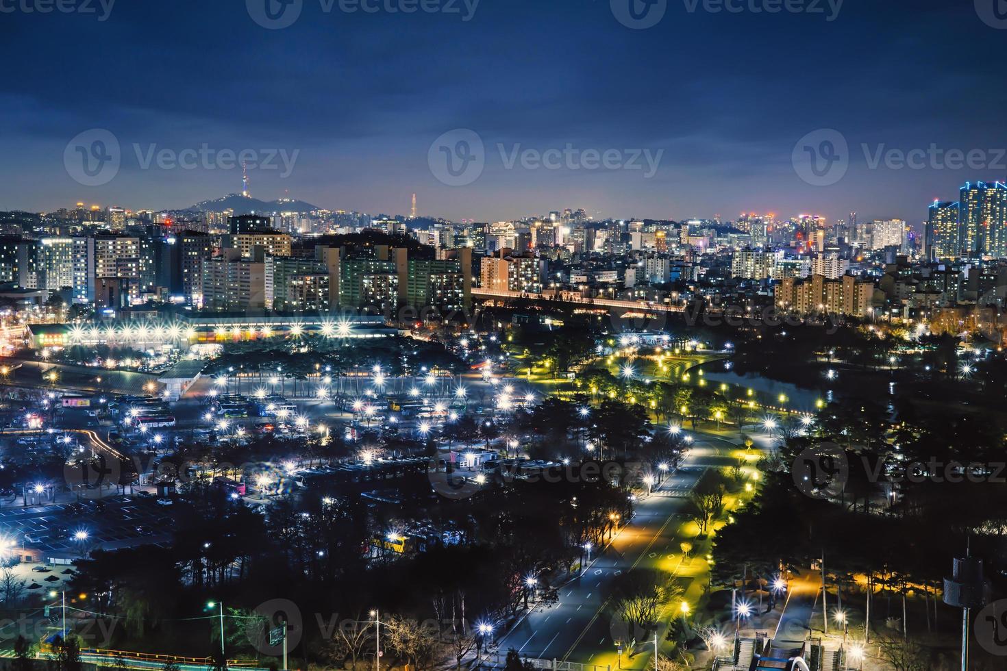 la vista nocturna de sangam-dong, seúl foto