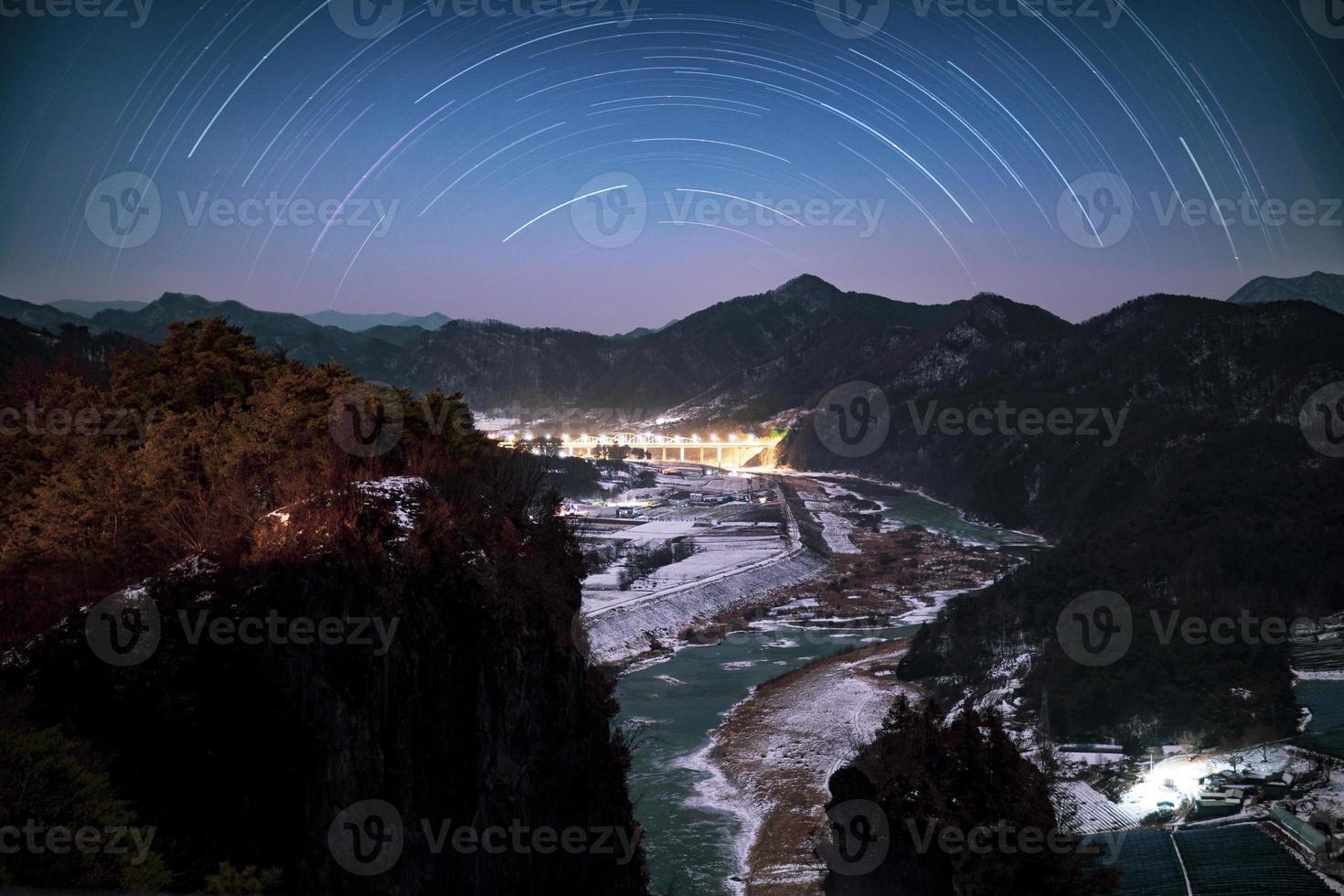 Night view of Sandol tourist attraction in Yeongwol, Gangwon-do, Korea photo