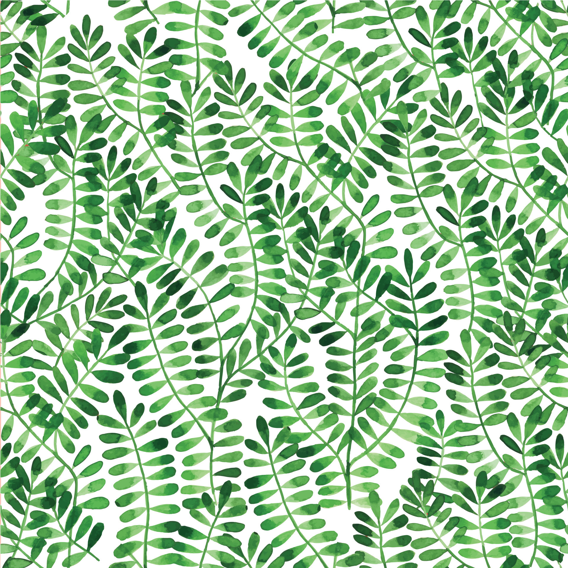 seamless watercolor pattern with abstract green leaves. print with