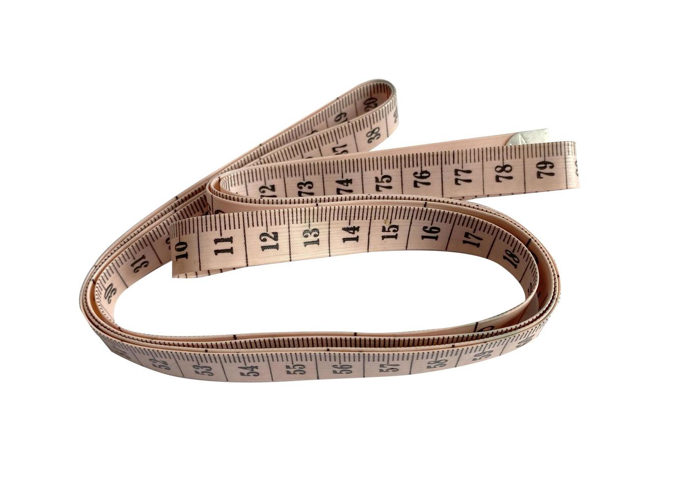 Measuring tape for clothes on a white background photo