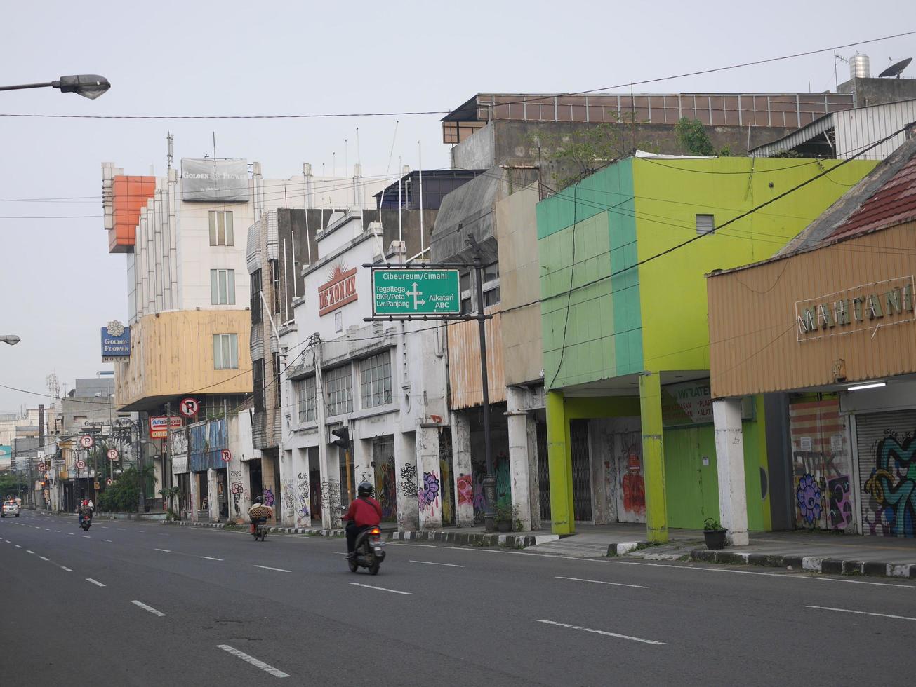Bandung, West Java, Indonesia, 2022 - Morning view on Asia Afrika Street, Bandung photo