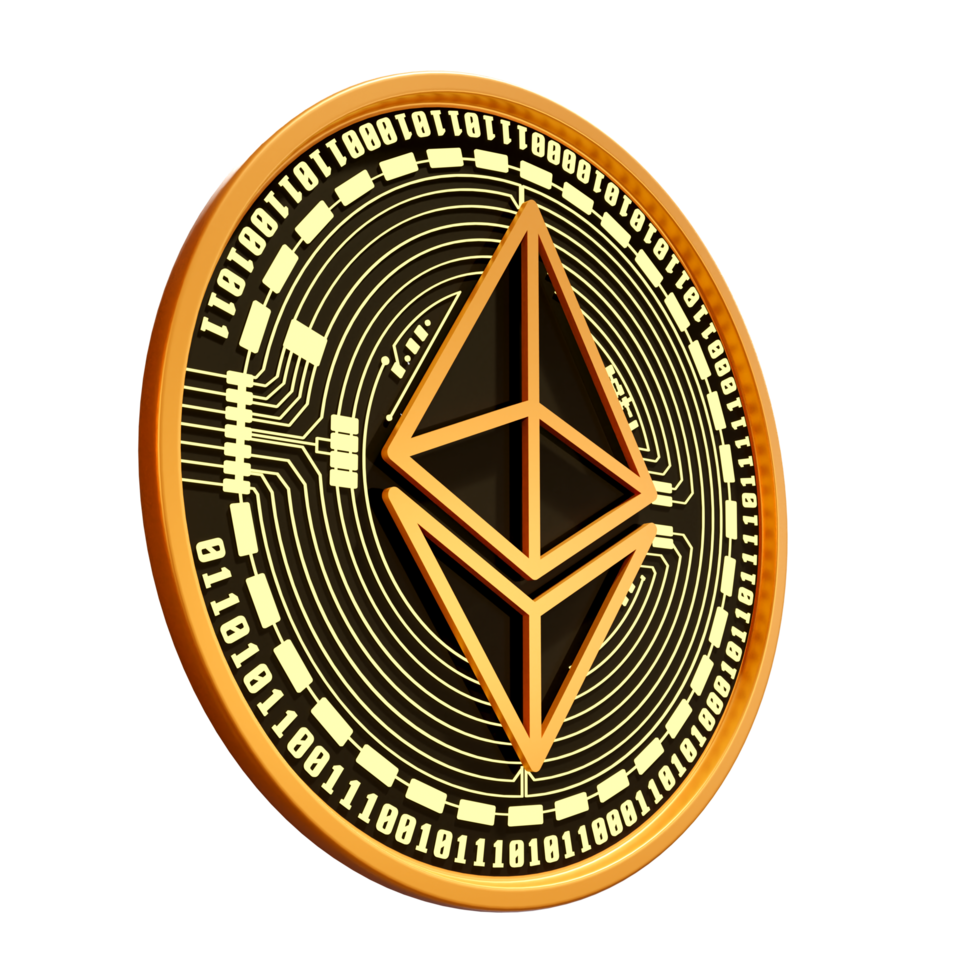 ethereum crypto valuta 3d render png