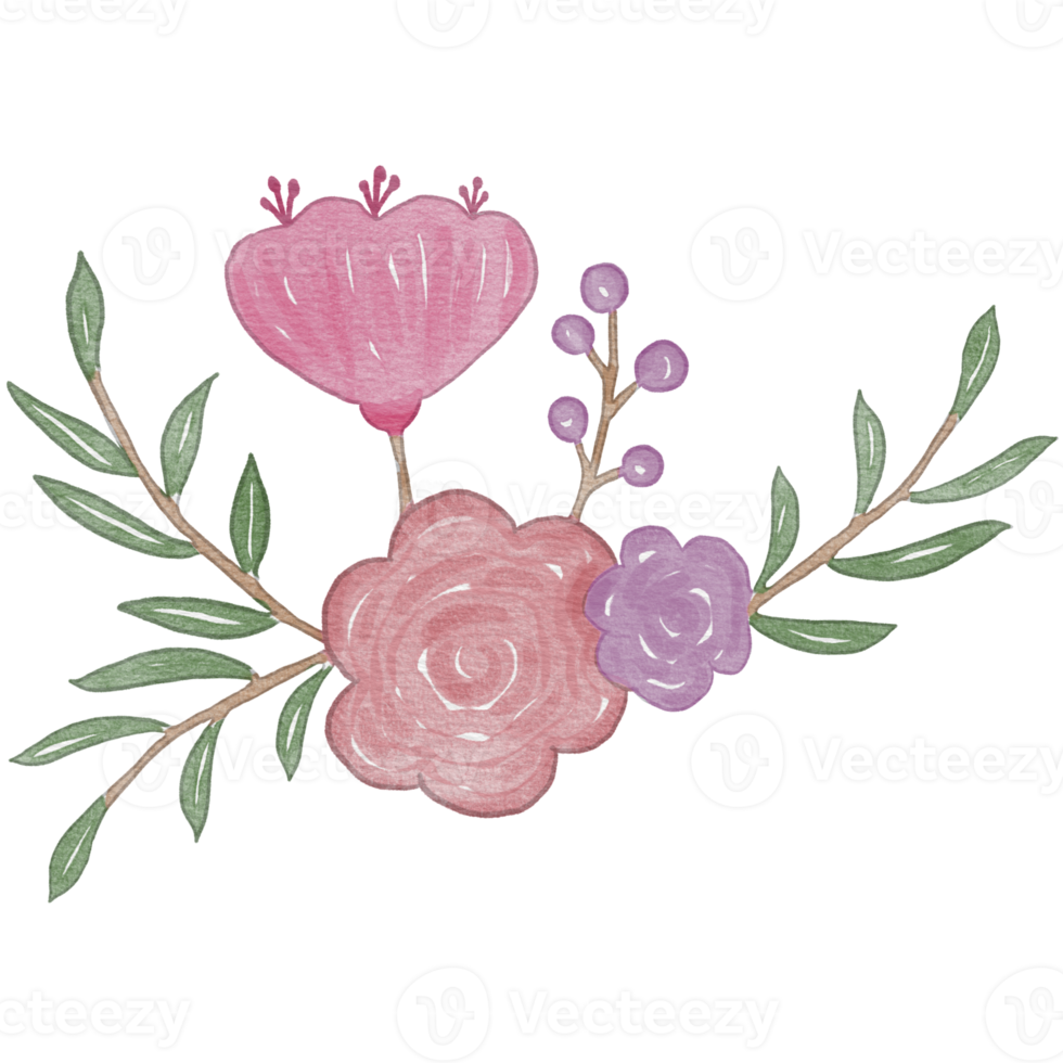 Decorative flowers Watercolor png