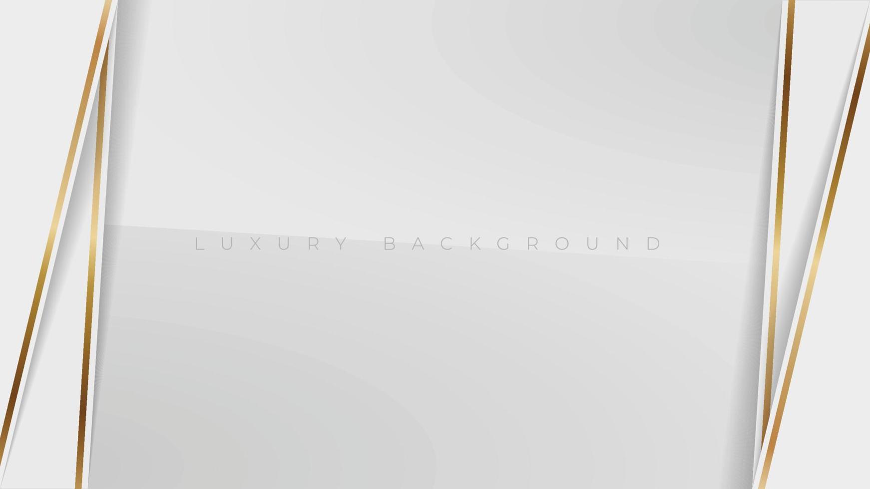 Luxury white gray background with gold lines, paper cut style. Abstract background modern concept. Vector illustration