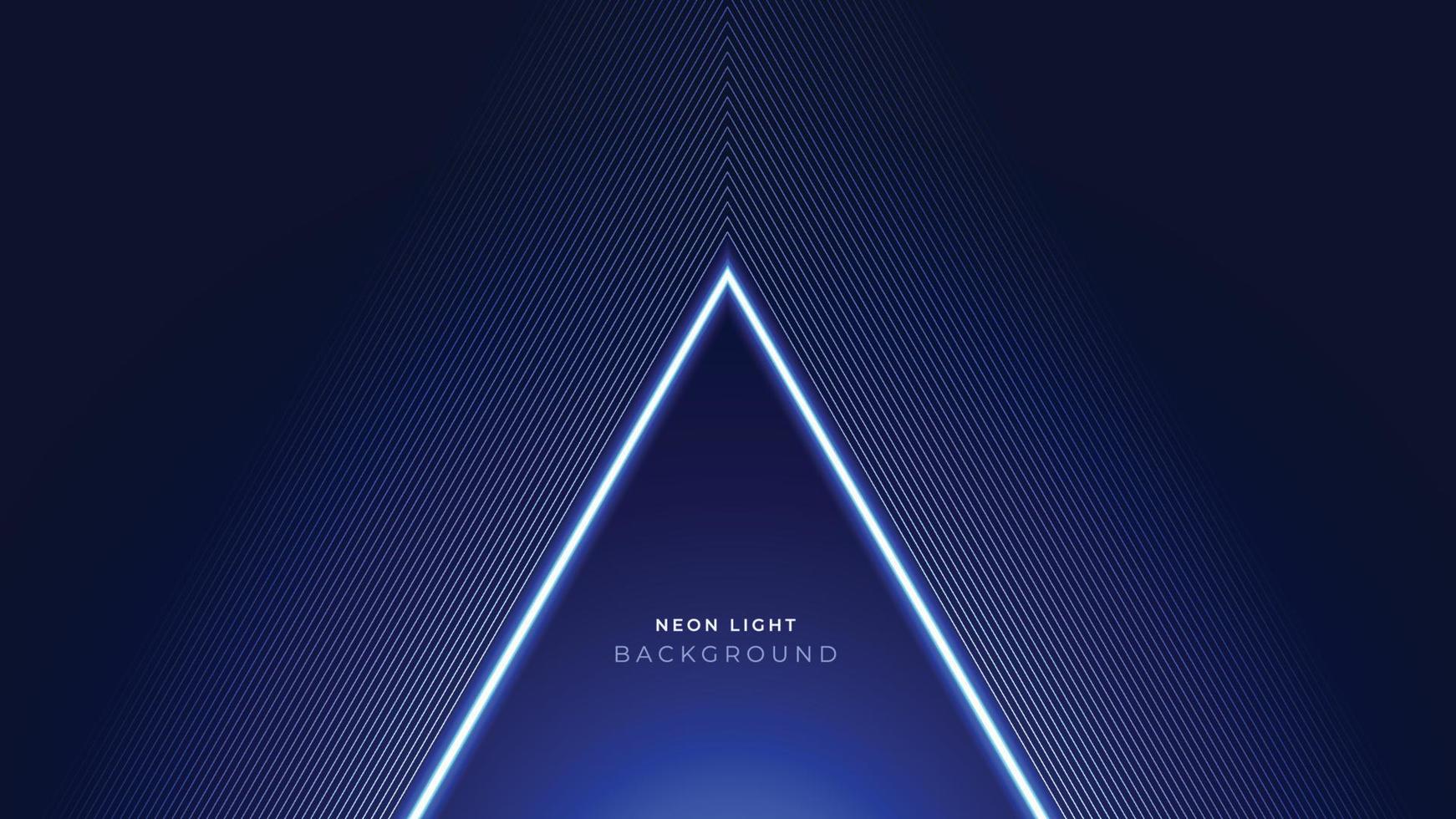 Neon triangle lines background. Geometric glow outline triangle shape. Blue neon lines abstract futuristic geometric background vector